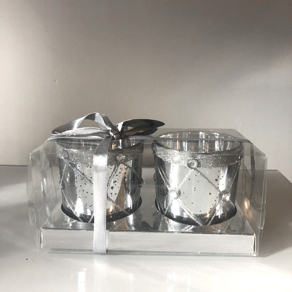 Mirror glass tea light holder